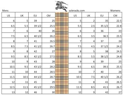 burberry patns sizing|Burberry size chart uk.